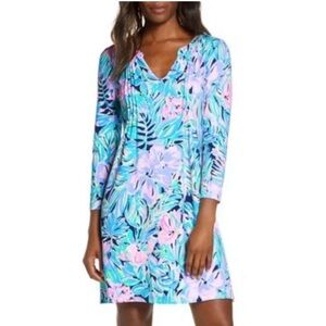 Lilly Pulitzer Aubrey Dress Size S, pink, blue, stretch, shift, colorful, summer